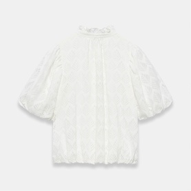 Jacquard Puff Blouse