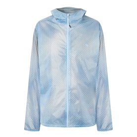 247 Casual Jacket in Glacier Fade Out, light blue with tonal dot print, zip-through front, hooded, lightweight polyester