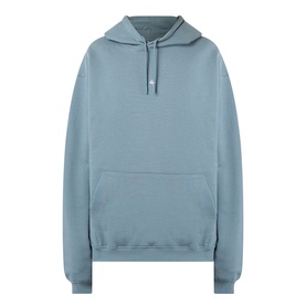 247 dusky navy cotton hoodie with front kangaroo pocket and drawstring hood, relaxed oversized fit