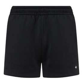 247 Jet Black cotton shorts with elasticated waistband and small logo embroidery at hem