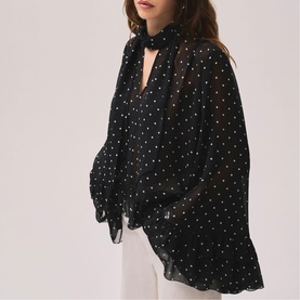 Polka Dot Ruffle Blouse