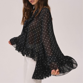 Polka Dot Ruffle Blouse