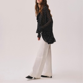 Polka Dot Ruffle Blouse