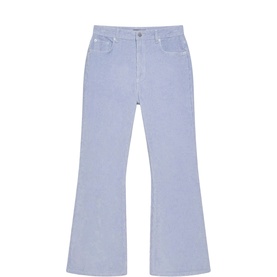 Cord Mid-Rise Flared Trousers