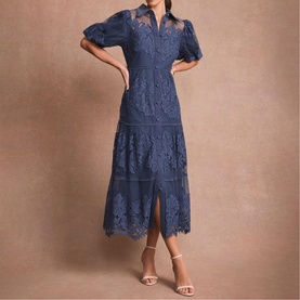 Floral Lace Shirt Dress