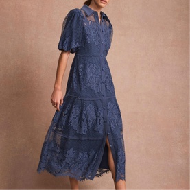 Floral Lace Shirt Dress