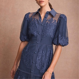 Floral Lace Shirt Dress
