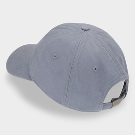 Carhartt Madison Logo Cap in Shady Blue, curved visor, six-panel cotton construction, adjustable strap to rear, back view