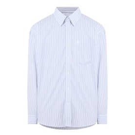 Carhartt Casual Shirt in Keene Stripe/White, long-sleeve cotton with chest pocket and small logo embroidery