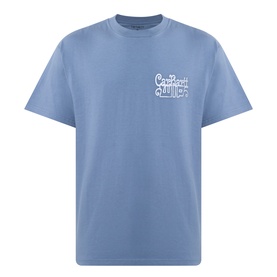 Carhartt Formidable Logo T-Shirt in Shady Blue, crew neck, short sleeves, with white Formidable logo print on chest