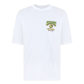 Carhartt Pinball Logo T-Shirt in white, crew neck with short sleeves and small graphic logo print on left chest