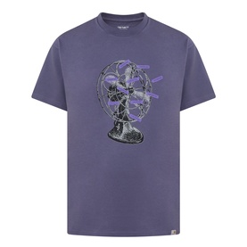 Carhartt Fan Graphic Logo T-Shirt in Shady Purple, crew neck, short sleeves, with purple and white fan graphic print on chest