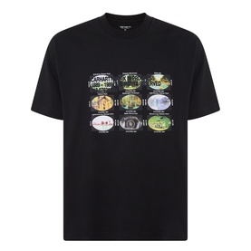 Carhartt Coordinates Logo T-Shirt in black, crew neck, short sleeves, with multicolour oval graphic print on chest
