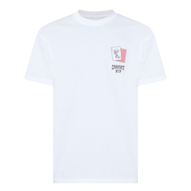 Carhartt Playing Cards Logo T-Shirt in white, crew neck, short sleeves, with small Playing Cards graphic print on chest