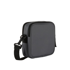 Carhartt crossbody bag in dark grey, square silhouette, zip closure, black hardware and adjustable shoulder strap, 100% polyester