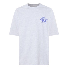 Carhartt Built Different Logo T-Shirt in Ash Heather, crew neck, short sleeves, blue WIP graphic print on chest