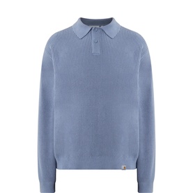 Miles Logo Ribbed Polo Sweater