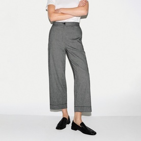 Chambray Cropped Trousers