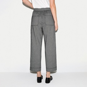 Chambray Cropped Trousers