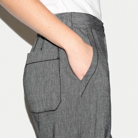 Chambray Cropped Trousers