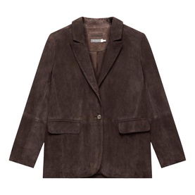 Suede Single-Breasted Blazer
