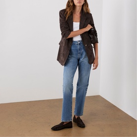 Suede Single-Breasted Blazer