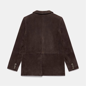 Suede Single-Breasted Blazer