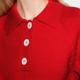 Chunky Knitted Polo Shirt