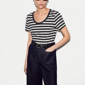 Slub Striped Baby Tee T-Shirt