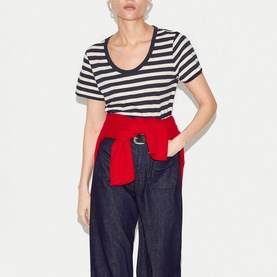 Slub Striped Baby Tee T-Shirt