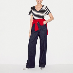 Slub Striped Baby Tee T-Shirt