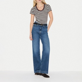 Slub Striped Baby Tee T-Shirt