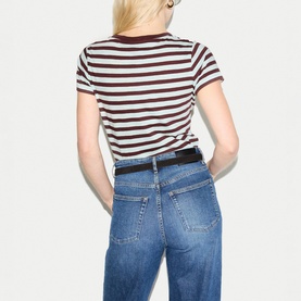 Slub Striped Baby Tee T-Shirt