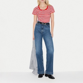 Slub Striped Baby Tee T-Shirt