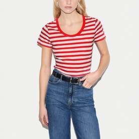 Slub Striped Baby Tee T-Shirt