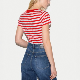 Slub Striped Baby Tee T-Shirt