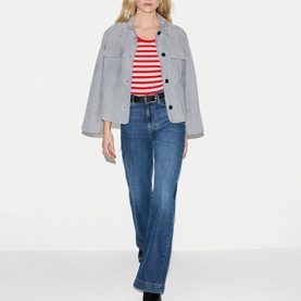 Slub Striped Baby Tee T-Shirt
