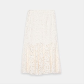 Sheer Lace Flared Skirt
