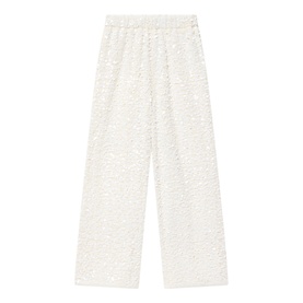 Beach Embellished High-Rise Wide Leg Trousers
