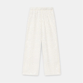Beach Embellished High-Rise Wide Leg Trousers