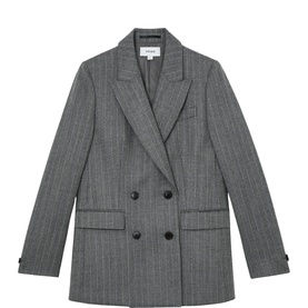 Astrid Pinstripe Double-Breasted Wool Blazer
