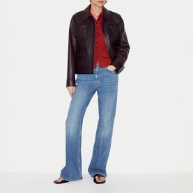 Fine Ribbed Button Front Top