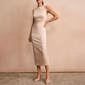 Open Back Detail Pencil Dress