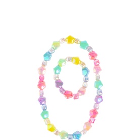 Two-Piece Wish Upon a Rainbow Star Necklace & Bracelet Set