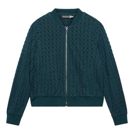 Lace Zip Bomber Jacket
