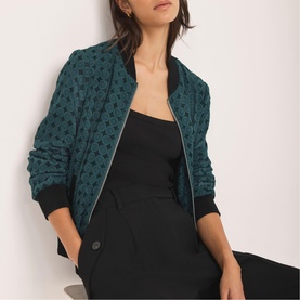 Lace Zip Bomber Jacket