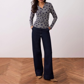 Heart Ruched Half-Zip Top