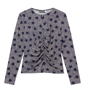 Heart Ruched Half-Zip Top