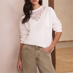 Broderie Insert Sweatshirt