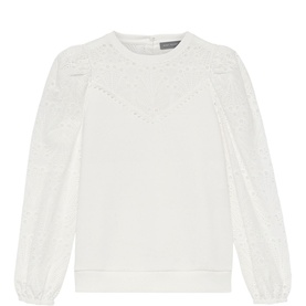 Broderie Insert Sweatshirt